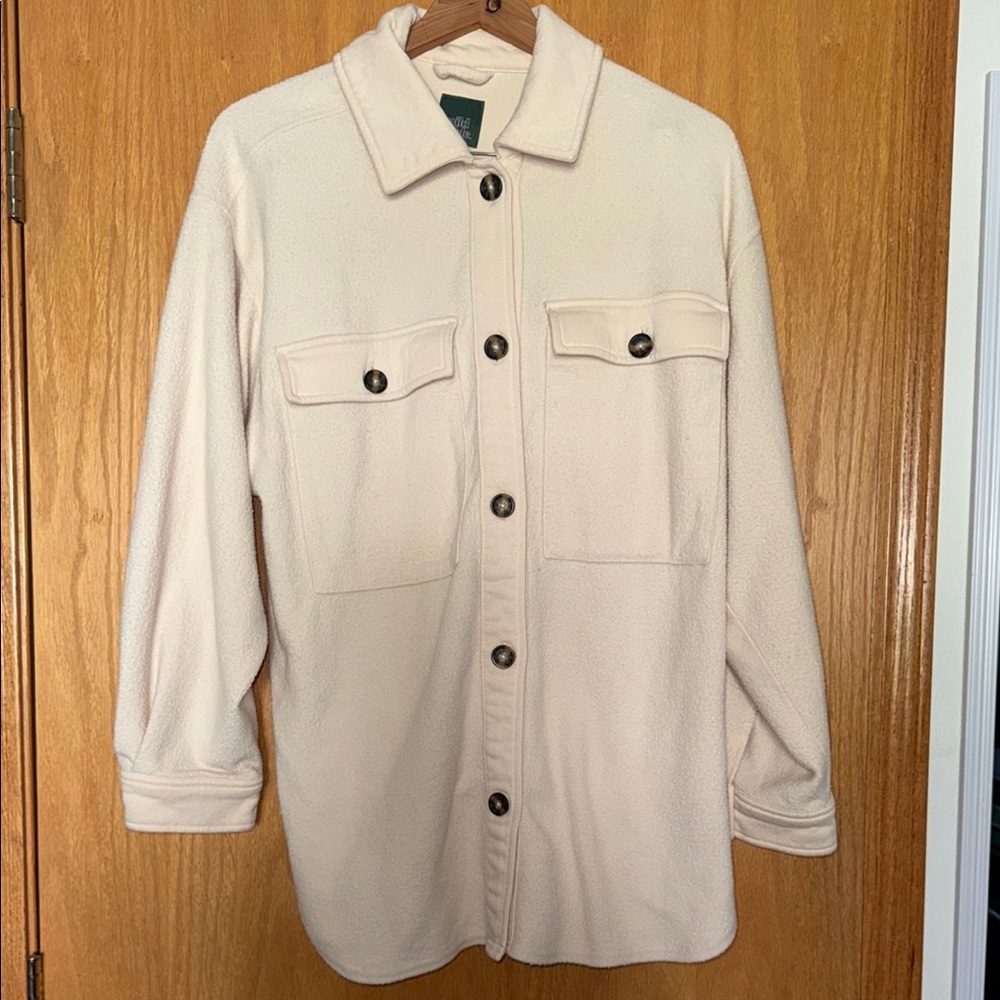 wild fable Cream Collared Button-Up Shacket